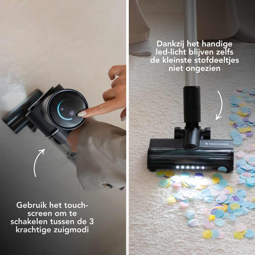 TV1 Draadloze Steelstofzuiger | 90 minuten accuduur