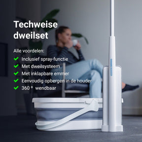 4-in-1 Dweilsysteem met spray en inklapbare emmer