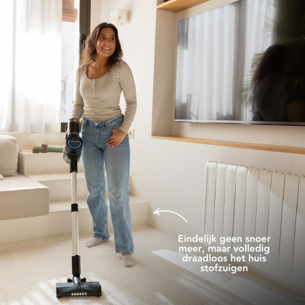 TV1 Draadloze Steelstofzuiger | 90 minuten accuduur