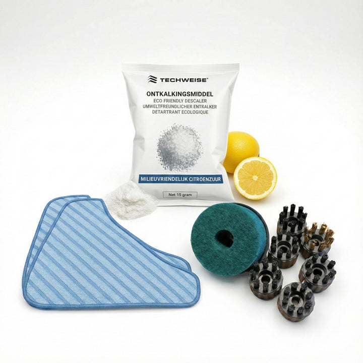 Accessoires bundel TS2: extra borstels, ontkalkingsmiddel & dweildoeken