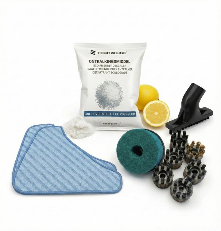 Accessoires bundel TS2: extra borstels, ontkalkingsmiddel & dweildoeken
